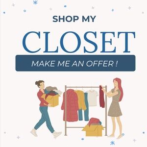 Shop My Closet Graphic Print - Blue Text